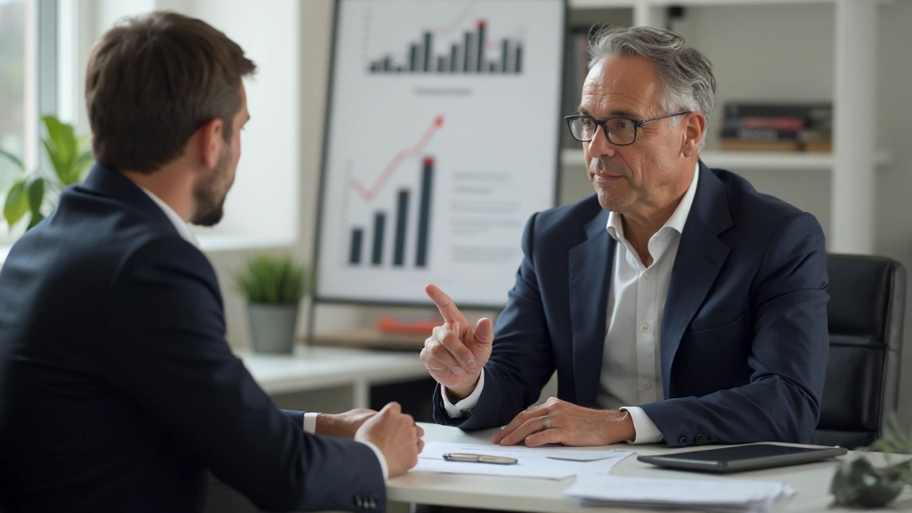 Professioneel financieel adviesgesprek met persoonlijke geldmanagement strategie discussie